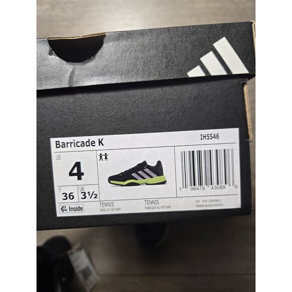 Adidas Barricade K Junior Tennis Shoe Big Kids 4 (5.5 Women's) IH5546 New In Box - Picture 8 of 8